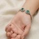 Handmade Silver Jewelry Emerald Oxidised Kada